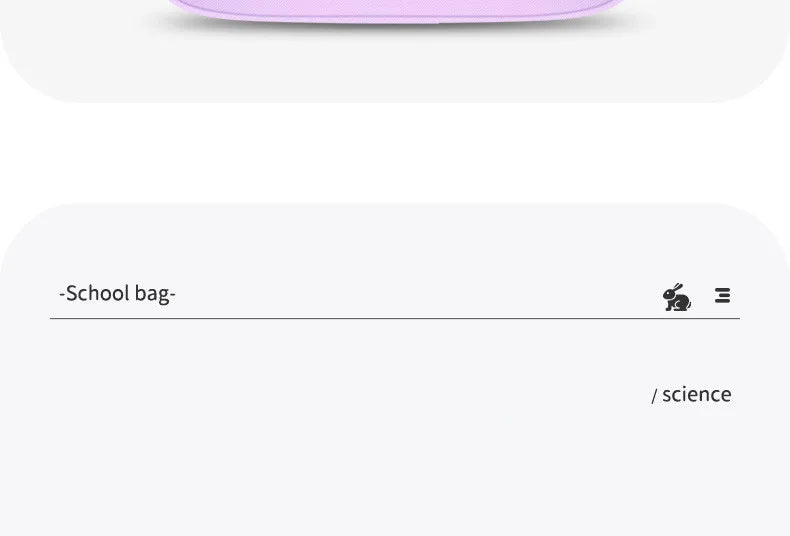 Cute Student Backpack 3pcs/set Primary Schoolbag Rabbits and quicksand Kawaii Student Backpack Teenage Girls Handbag