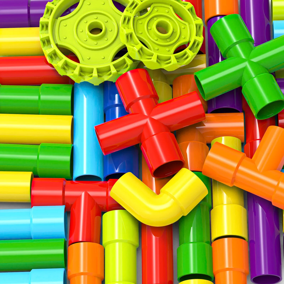 Building  By Splicing  Water Pipes With Building Blocks DIY Toys