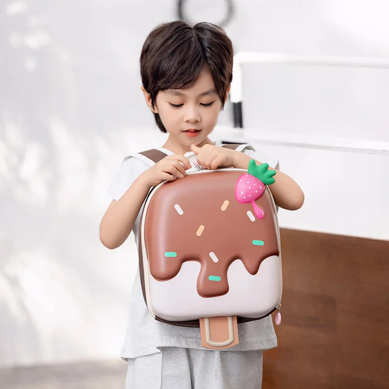 2024 New Korean Version Ice cream Shape Children's Backpack Kindergarten Schoolbag 3-5 Years Old Boys Girls Cute Children
