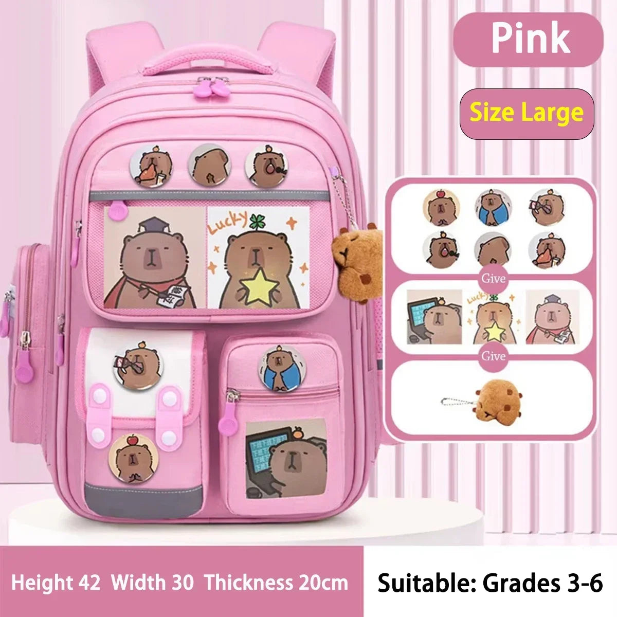Capybara School Bag Waterproof Backpack | Baby's World Bangladesh