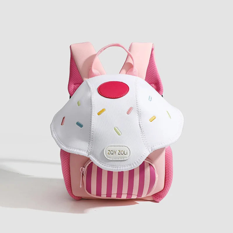 Mini cute bump color mushroom backpack kindergarten cute baby children double-shoulder cartoon schoolbag - Baby's World