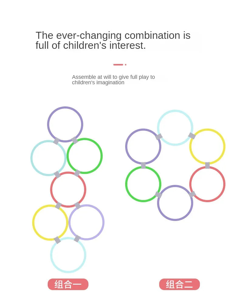 New Outdoor Kids Funny Physical Training Sport Toys Lattice Jump Ring Set Game 10 Hoops 10 Connectors for Park Play Boys Girls