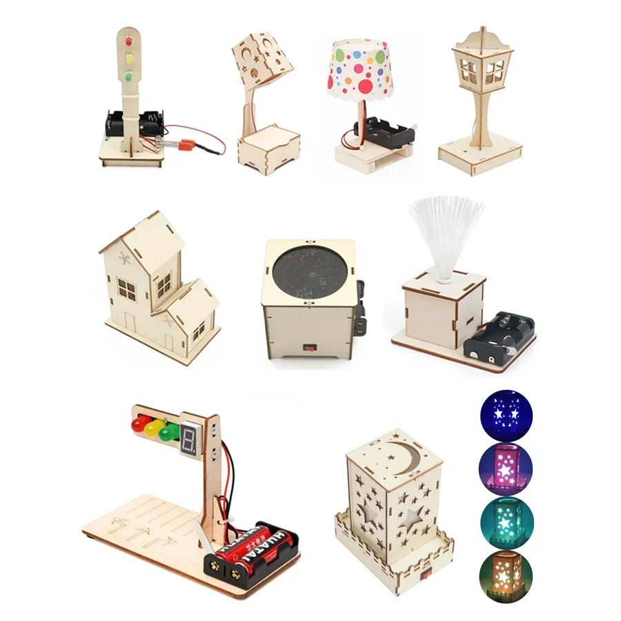 Kids DIY Science Toy Educational Scientific Experiment Kit Light Traffic Light Model Physics School STEM Projects Childrens Toy