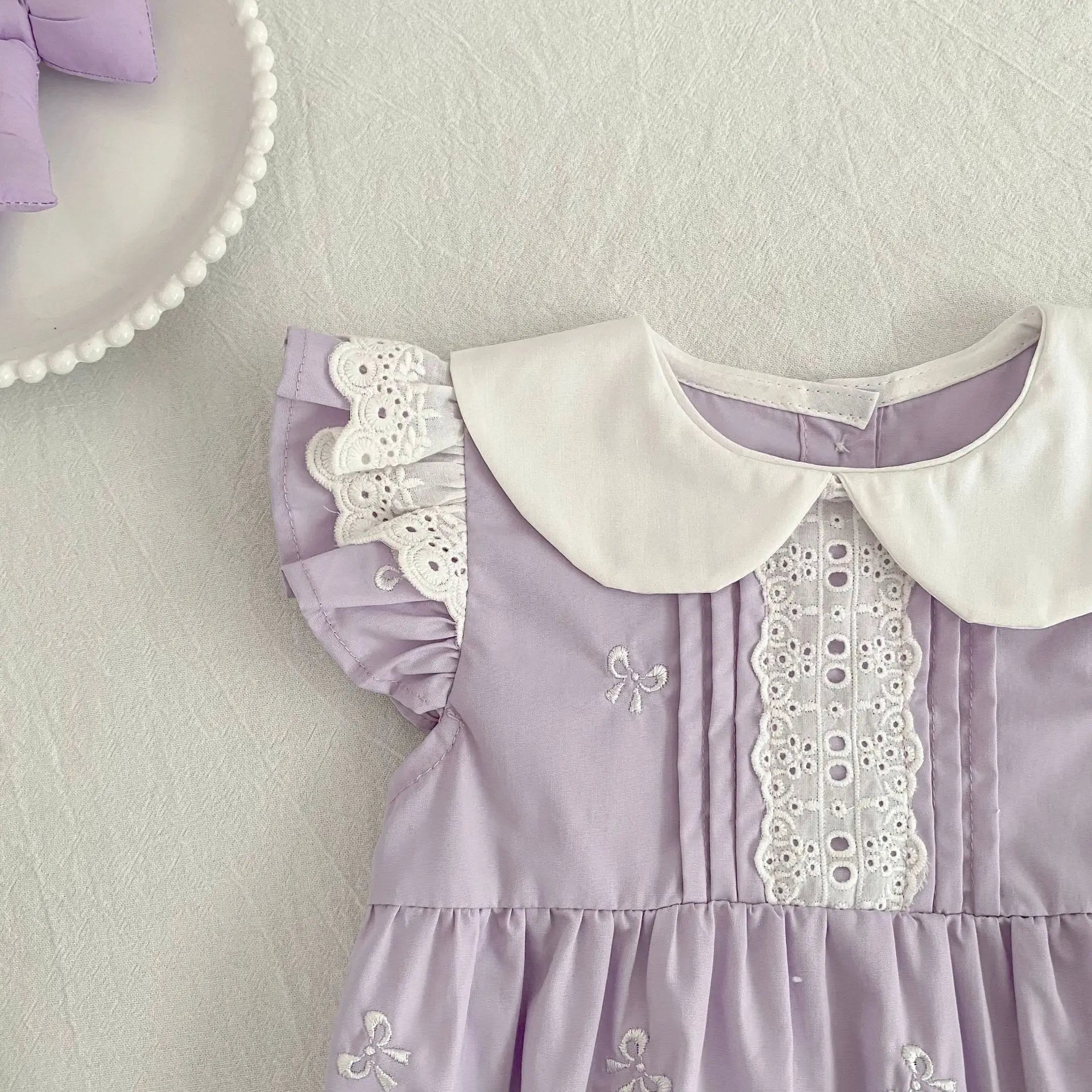2026 New Summer Newborn 0-24M Infant Baby Girl Romper Baby Girl Clothing Flutter Sleeved Cotton Print Baby Girl Rompers