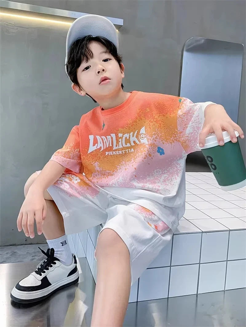 Boys Summer 2 Piece Clothing Set – T-Shirt & Shorts