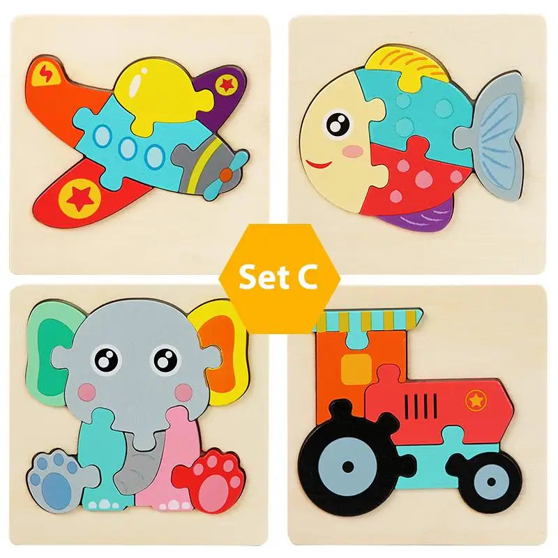 Wooden Puzzles Toddler Toys Gifts for 1 2 3 Year Old Boys Girls Animal Jigsaw Puzzles Montessori Toys Early Educational Board