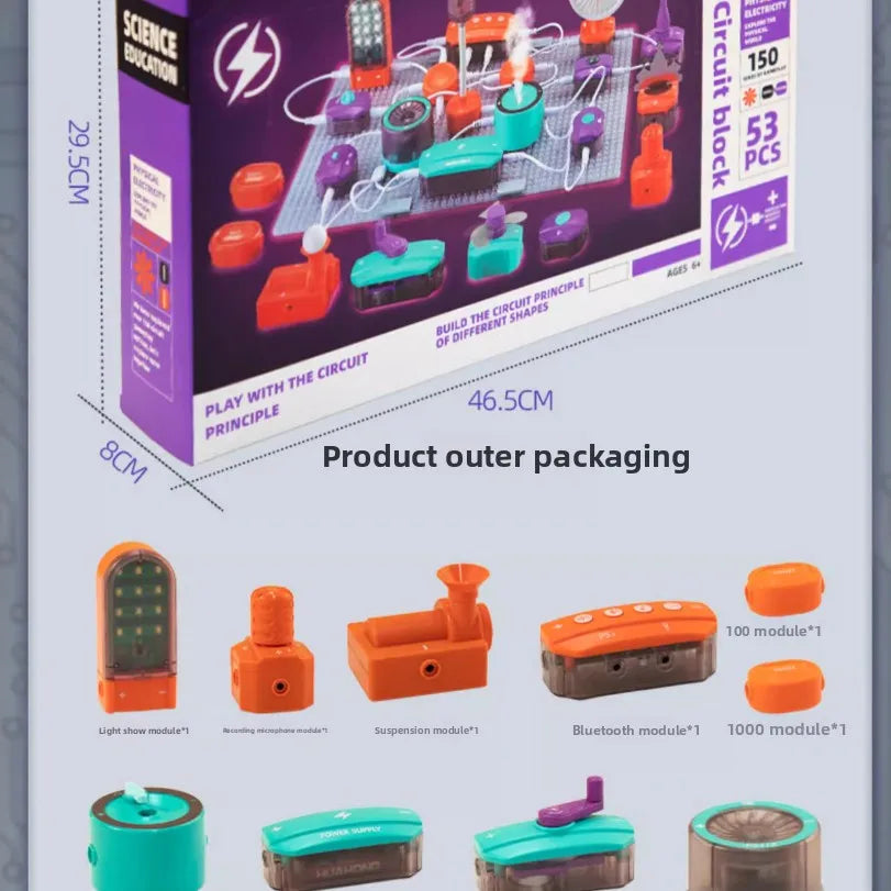 Circuit Experiment Building Blocks Toy Assembly Science Experiment Set Physics Enlightenment Wholesale DIY Science Education Ass