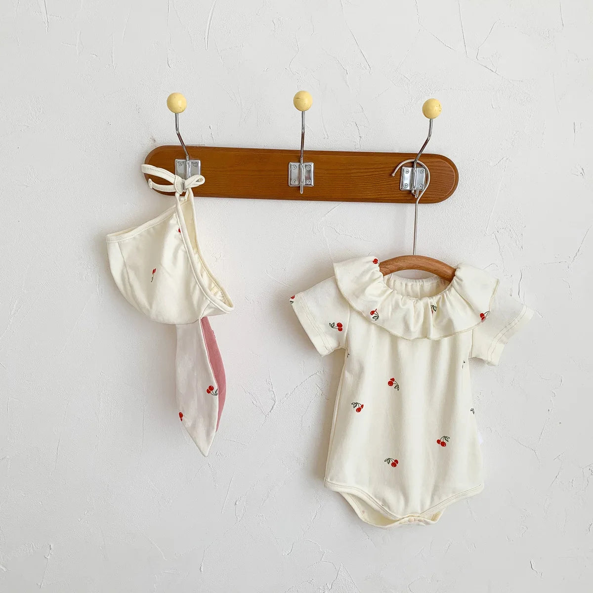 Summer Baby Clothes Newborn Thin Infant Girls One-Piece Cherry Short Sleeve Romper Newborns Jumpsuit Homewear Casual Pajamas