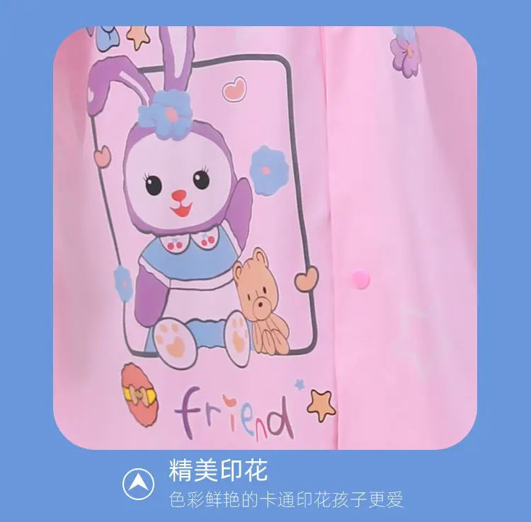 Sanrio Kuromi My melody Pochacco children's raincoat with school bag cute boys and girls kindergarten fashion student rain