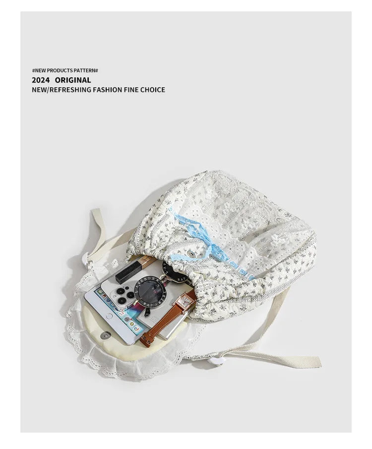 Student Schoolbag Korean - Student's Schoolbag Korean Version Kawaii Fashion Bag Lace Bow Backpack Cloth Bag Sweet Style