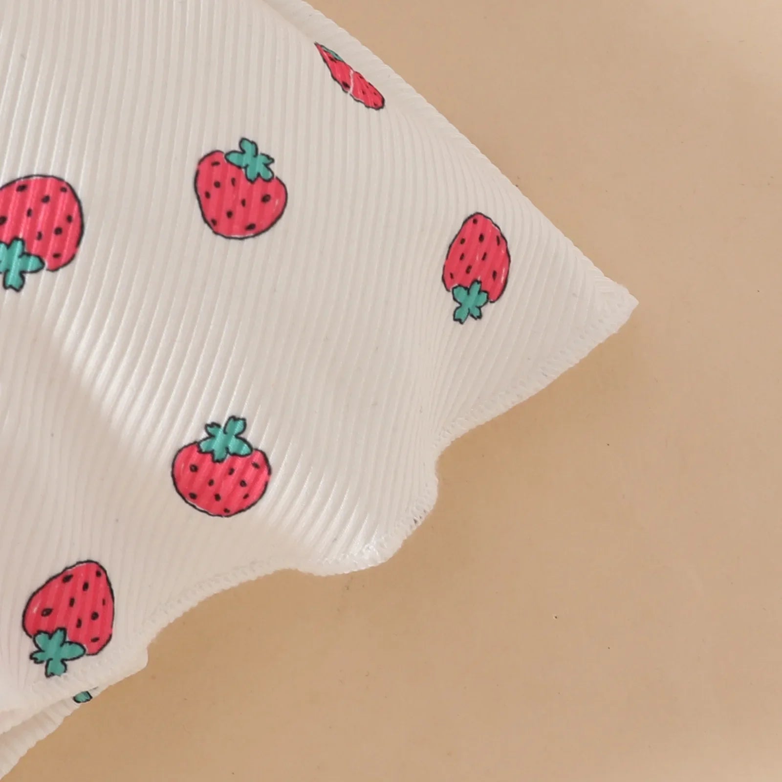 Summer Newborn Full of Strawberry Hearts, Sleeveless Ruffled Triangle Hem, Dress, Headband, Sweet Jumpsuit