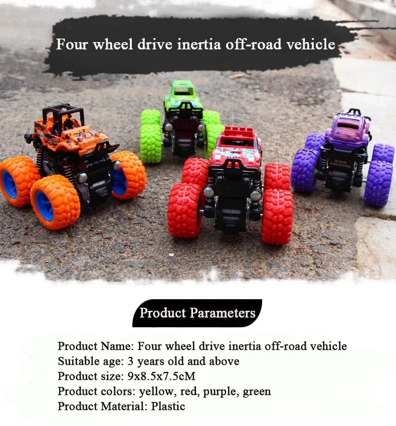 Friction Powered Monster Truck Toys - Push And Go Vehicles for Kids Best Christmas & Birthday Party Gift for Boys And Girls