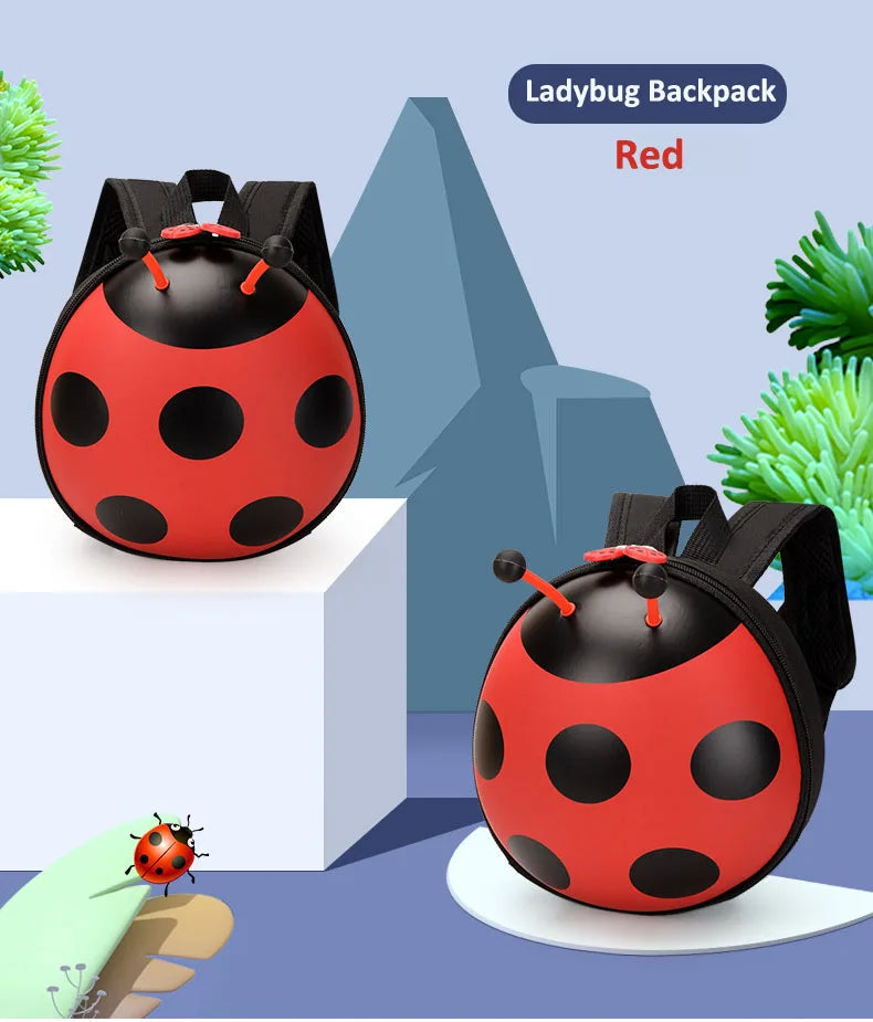 Ladybug Kindergarten Backpack with Leash Baby Backpack for 1 2 3 years Kids Backpack - Baby's World (view 3)