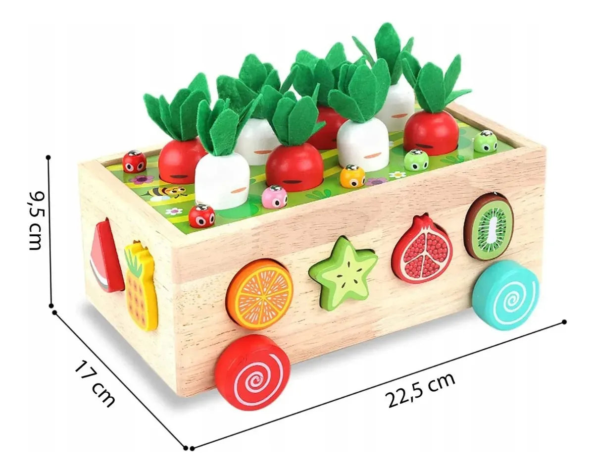 Montessori Toys for Baby Boys Girls1 2 3 4Year Wooden Puzzle Carrot Harvest Toy Game Shape Sorting Educational Toys for Children