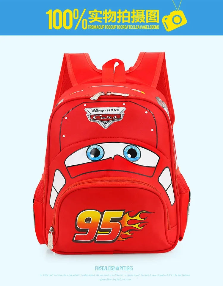 Cartoon Disney Cars 95 Series Kindergarten Safety Schoolbag 3D Car Shape Large Capacity Backpack Boys And Girls Surprise