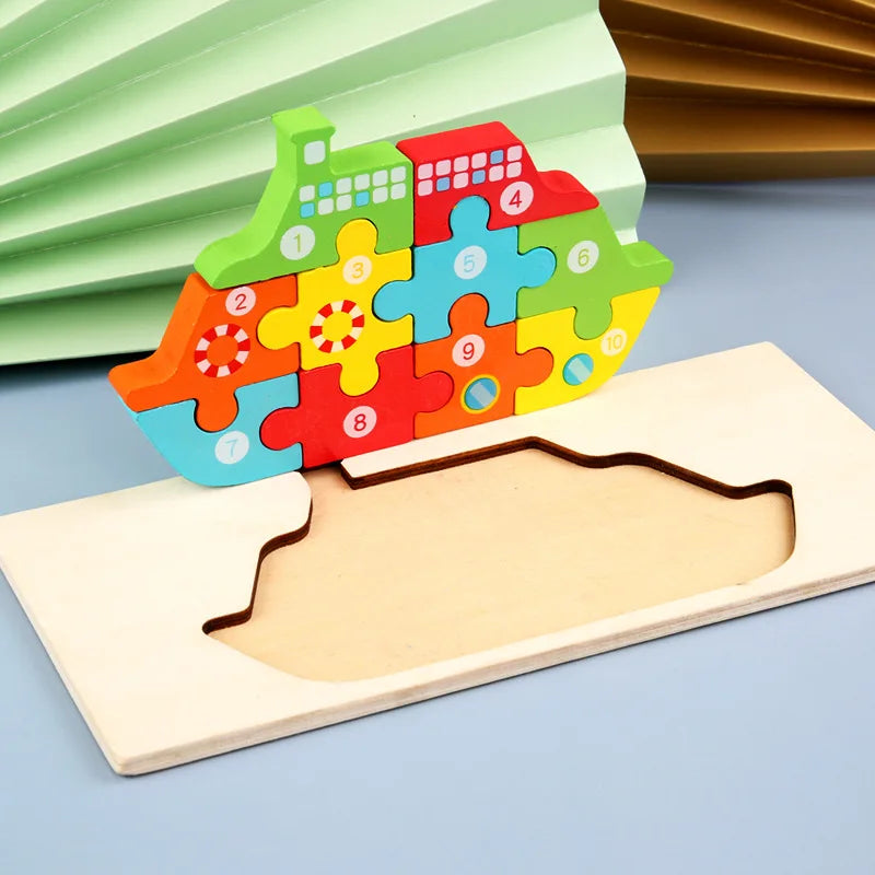 Wooden Baby 3d Puzzles For Kids Child Montessori Toys Dinosaur Animal Wooden Puzzle Game Educational Toys For Children P407