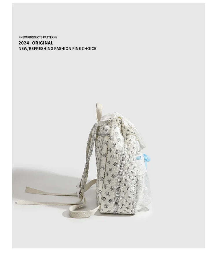 Student Schoolbag Korean - Student's Schoolbag Korean Version Kawaii Fashion Bag Lace Bow Backpack Cloth Bag Sweet Style