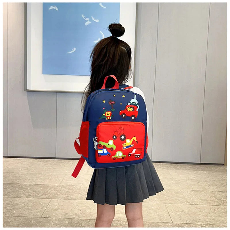 MILANCEL New Children Boys Cartoon Bag Kids Cute Kindergarten Car Backpack Girls 2 Colors Shoulders Bag - Baby's World (view