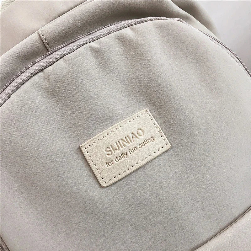 Solid Color Backpack Women Multi-pocket College Book Bag Casual Laptop Backpacks Men Schoolbag For Teenage School Bags For