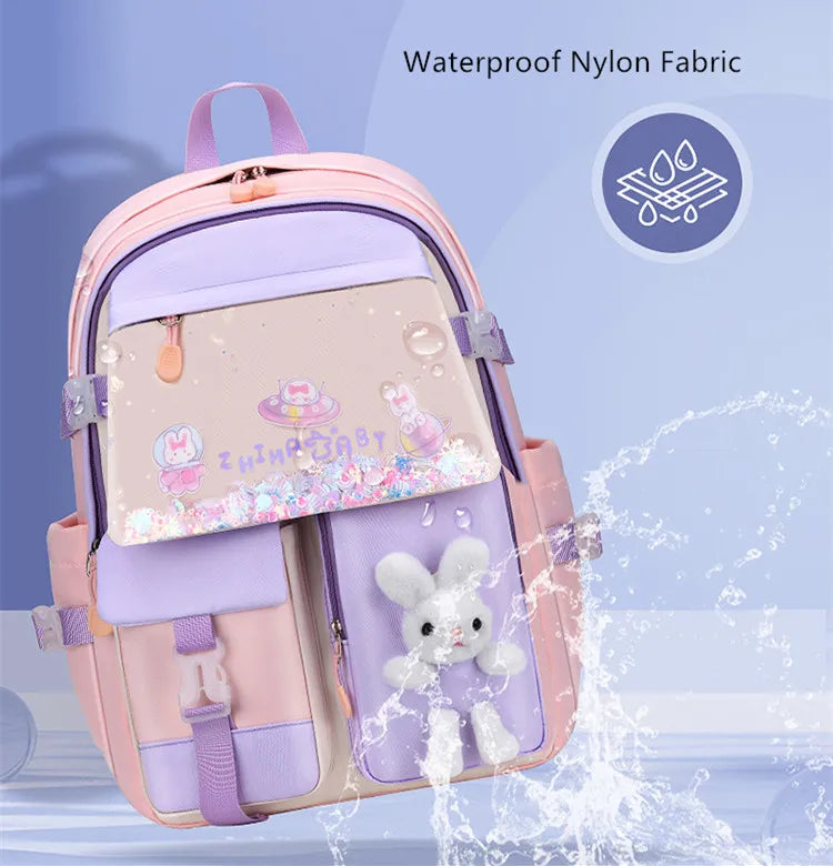 cute school backpack girls schoolbag waterproof book bag student backpack with many pockets elementary school bags for