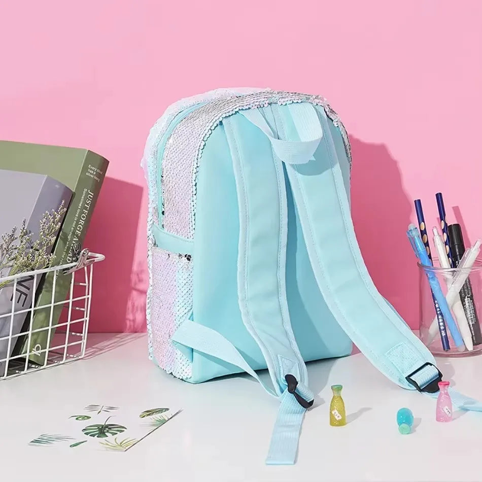Unicorn Sequin Backpack Cartoon School Bag School Bookbag large capacity Book food Storage Double Shoulder Backpack Travel