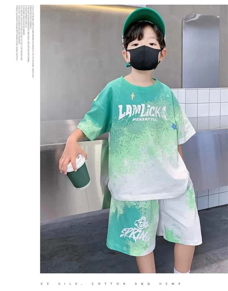 Boys Summer 2 Piece Clothing Set – T-Shirt & Shorts