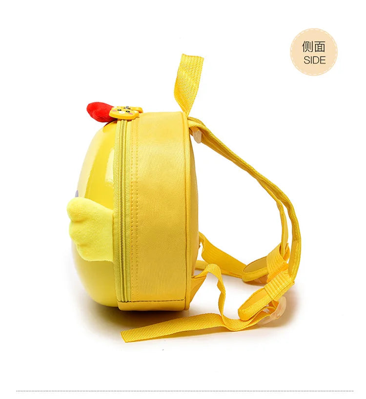 Kindergarten cartoon backpack children aged 1-3 boys girls with double shoulder anti loss backpack cute little chicken hard