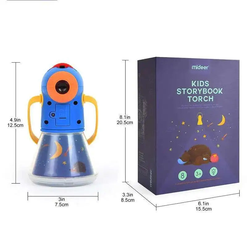 Children's Storybook Torch Projector Kaleidoscope Sky Handrail Galaxy Night Light Up Cartoon Baby Toy For Kids Educational Toys