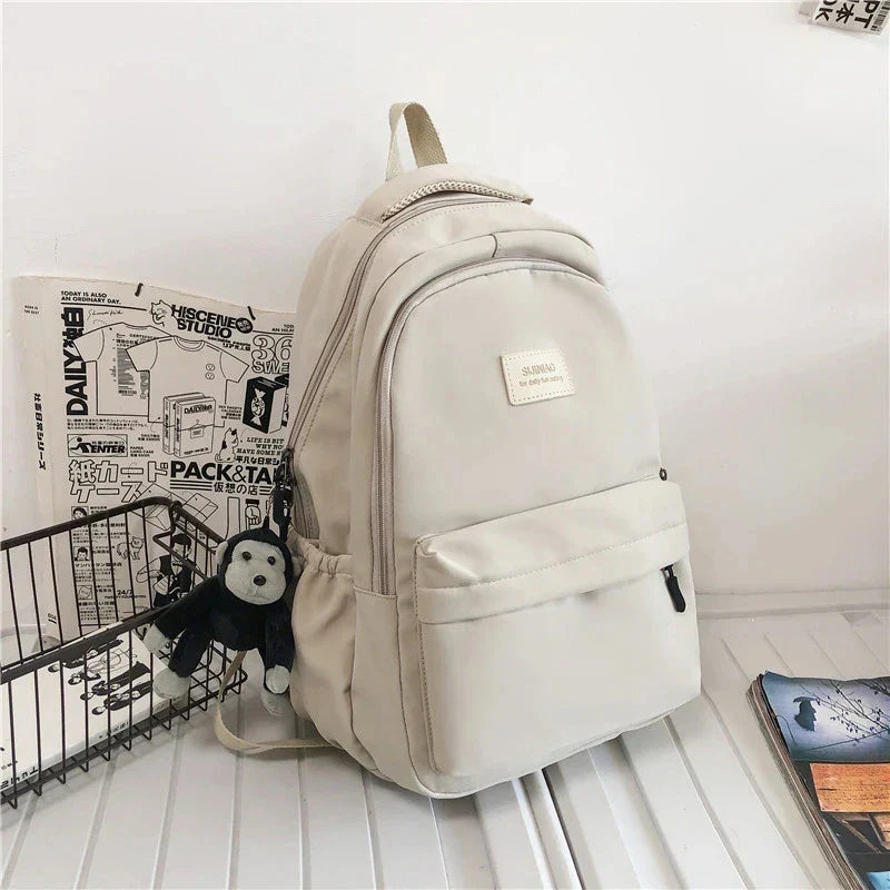 Solid Color Backpack Women Multi-pocket | Baby's World Bangladesh