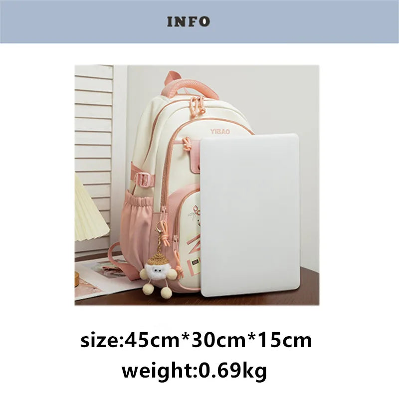 New cute rabbit children school backpack Fashionable splicing color contrast fresh lady knapsack kids schoolbags bring a