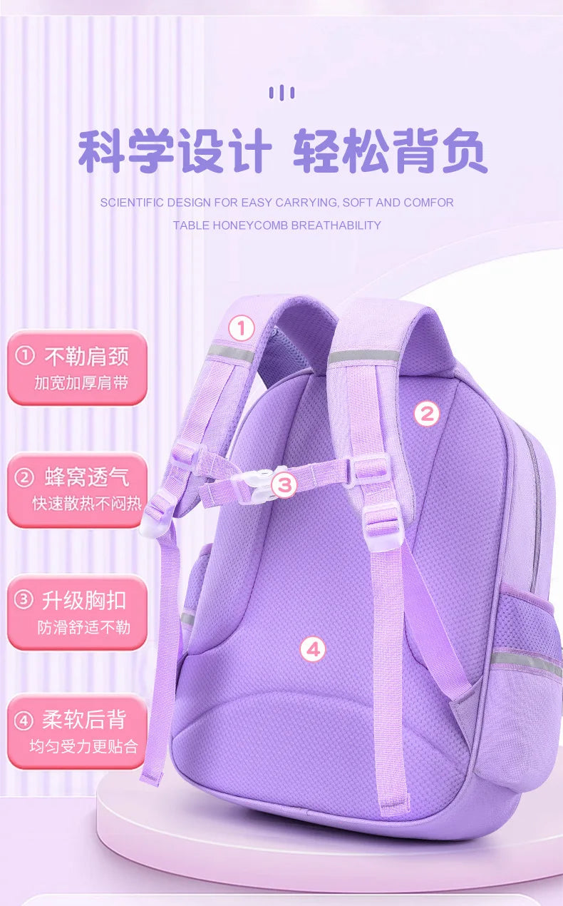 Pupil Schoolbag Backpack Lightweight Student Large Capacity Children's Cartoon Bags Cinnamoroll Sanrio Kuromi My Melody