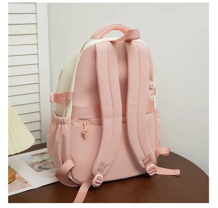 New cute rabbit children school backpack Fashionable splicing color contrast fresh lady knapsack kids schoolbags bring a
