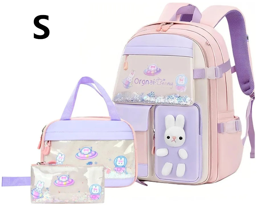 Cute Student Backpack 3pcs/set Primary | Baby's World Bangladesh