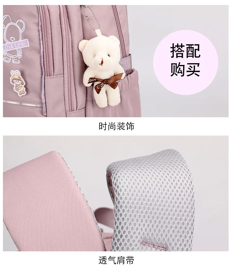 Children School Bags For Girls Large Schoolbag Kawaii Primary School Backpack Kids Book Bag Waterproof Laptop Travel Rucksack