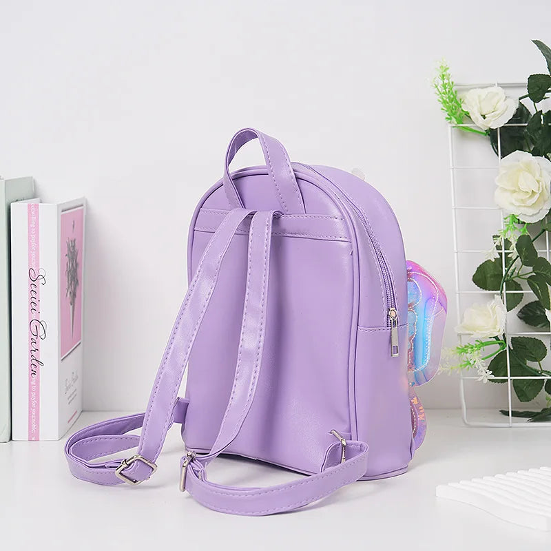 Fashionable Kid Bag for Girl Cartoon Unicorn Sequin Laser Butterfly Wings Backpack Girl School Backpack Mochila Infantil