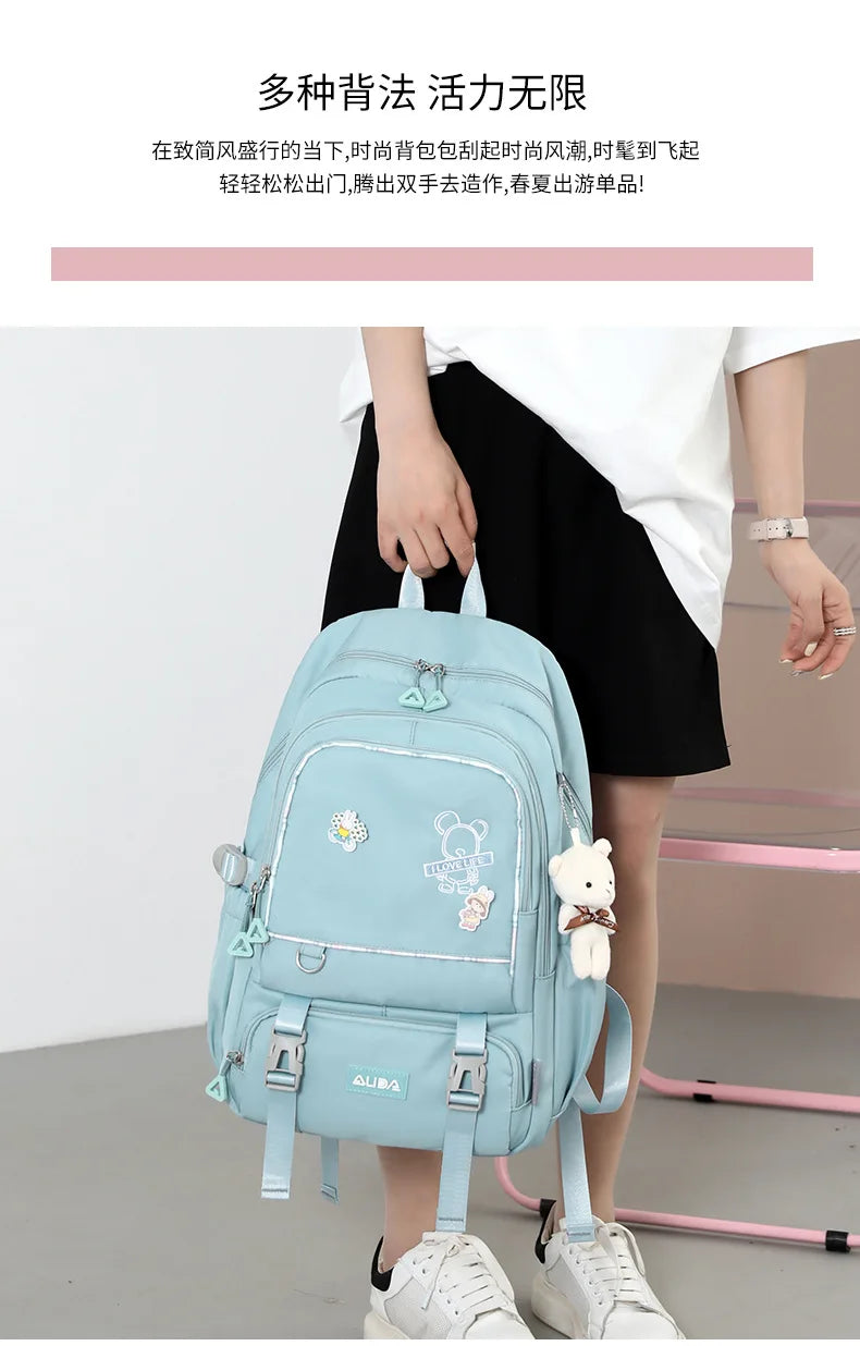 Children School Bags For Girls Large Schoolbag Kawaii Primary School Backpack Kids Book Bag Waterproof Laptop Travel