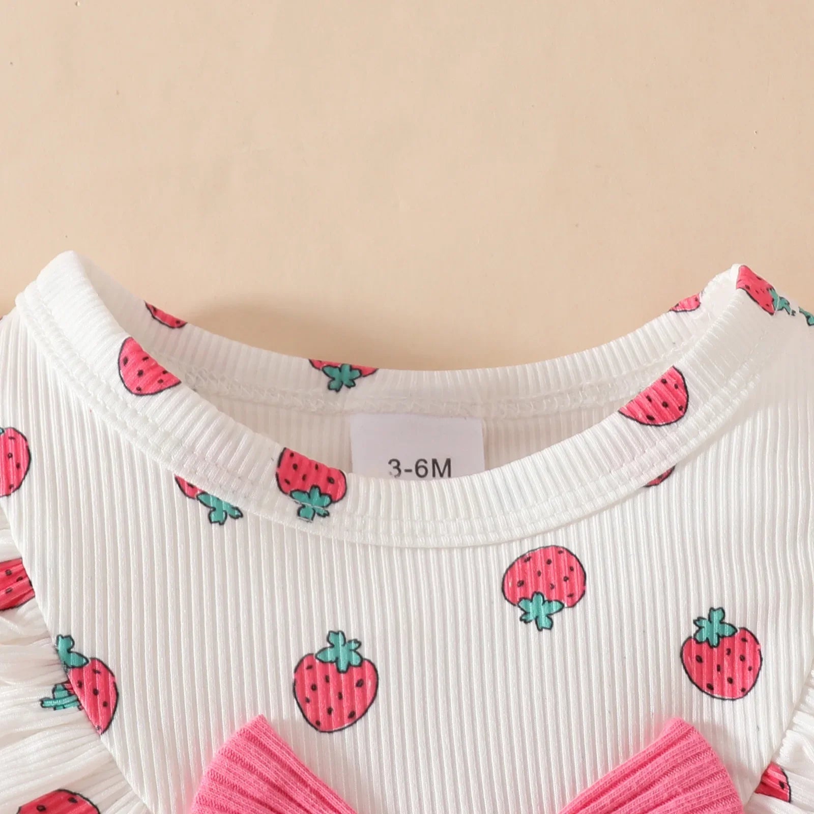 Summer Newborn Full of Strawberry Hearts, Sleeveless Ruffled Triangle Hem, Dress, Headband, Sweet Jumpsuit