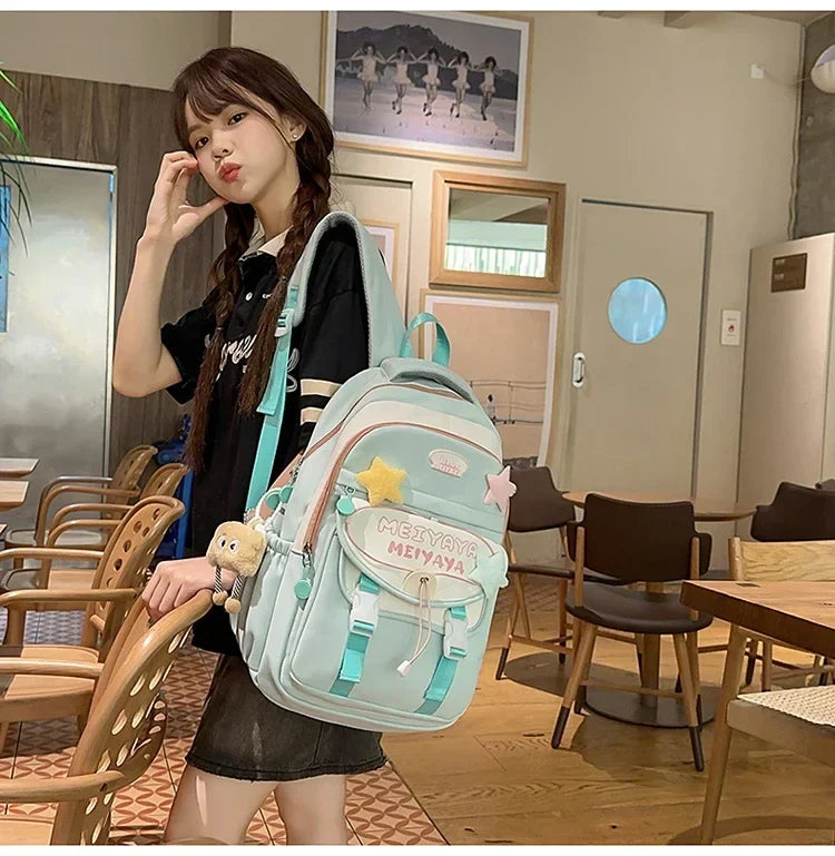 School Bags For Girls Japanese Style Kawaii For Large New Nylon Shoulder Bag Backpack School Set For Kinder Girl Kids