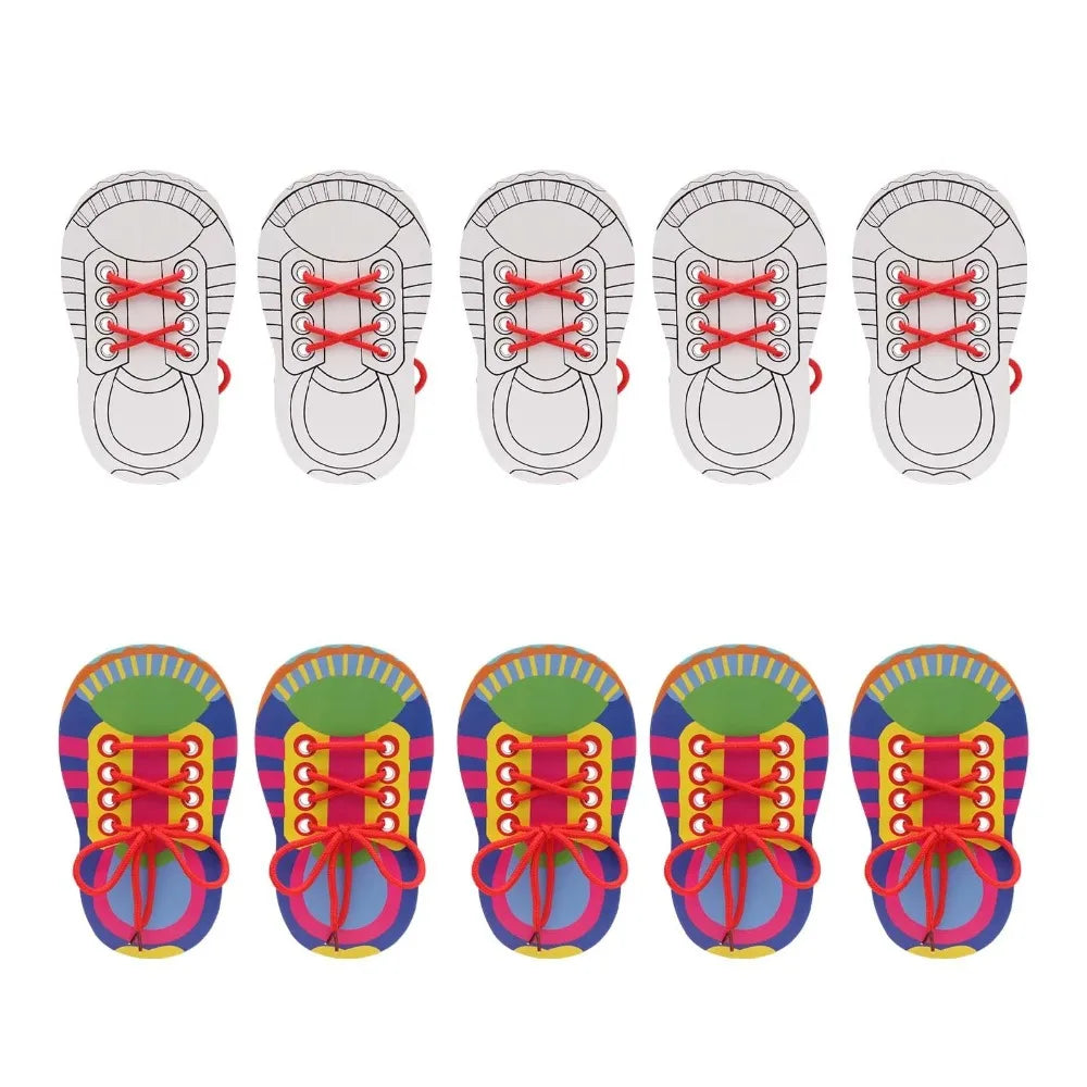 Shoelace Threading Teaching Toys Learn to Tie Shoelaces Toy Kids Toddlers Fine Motor Skills Toy Early Educational Toys Boys Girl