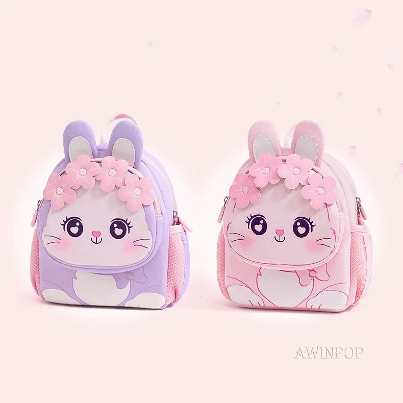 Toddler Backpack for Girls 3-5 Years Old Cartoon Pink Rabbit School Bags Kindergarten Kids Kawaii Bag Mochila Infantil