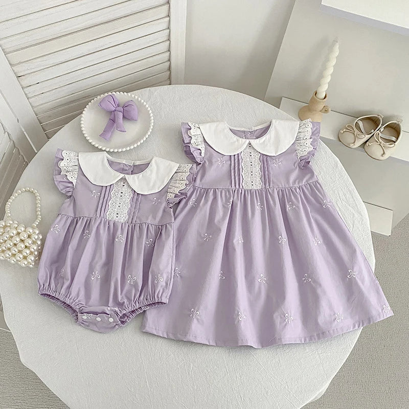 2026 New Summer Newborn 0-24M Infant Baby Girl Romper Baby Girl Clothing Flutter Sleeved Cotton Print Baby Girl Rompers