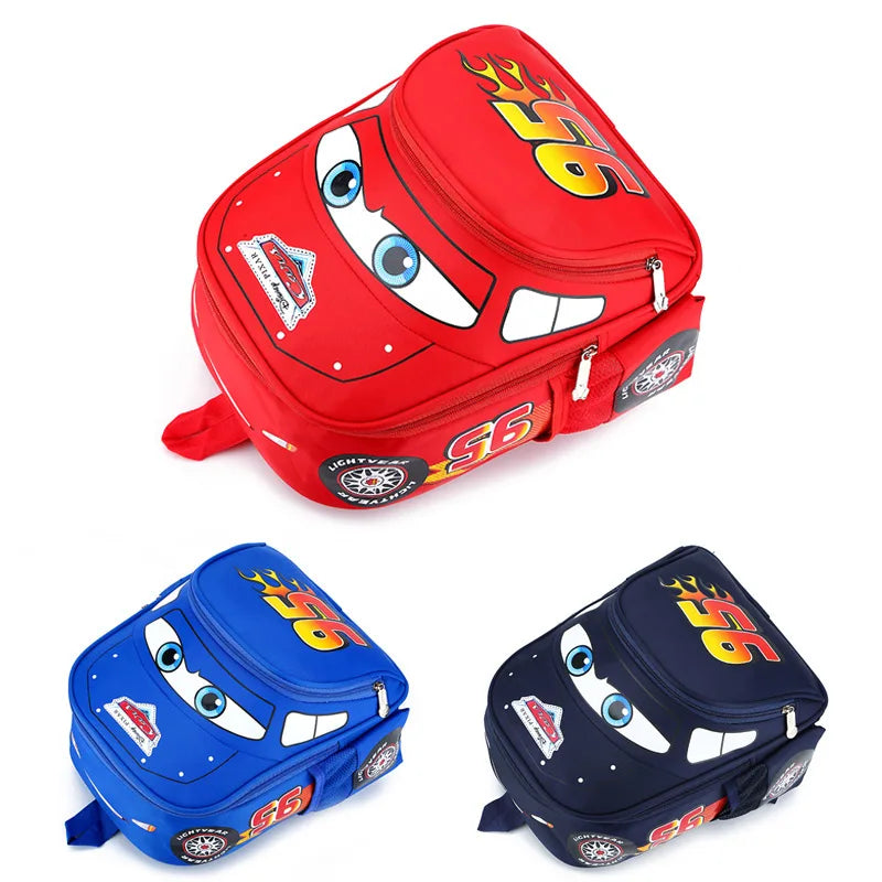 Cartoon Disney Cars 95 Series Kindergarten Safety Schoolbag 3D Car Shape Large Capacity Backpack Boys And Girls Surprise