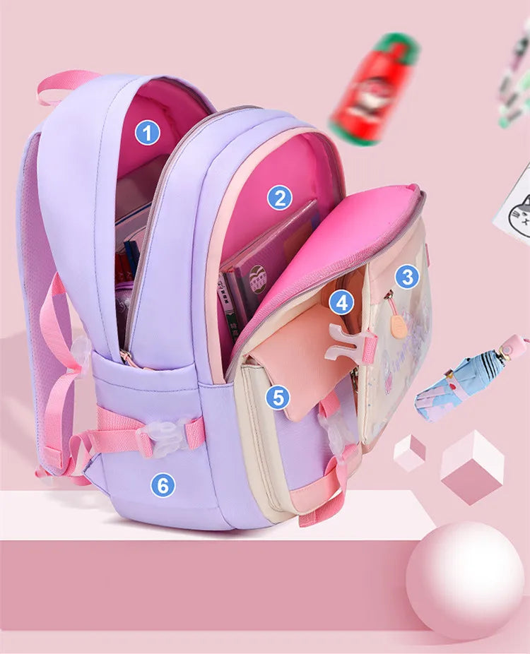 cute school backpack girls schoolbag waterproof book bag student backpack with many pockets elementary school bags for