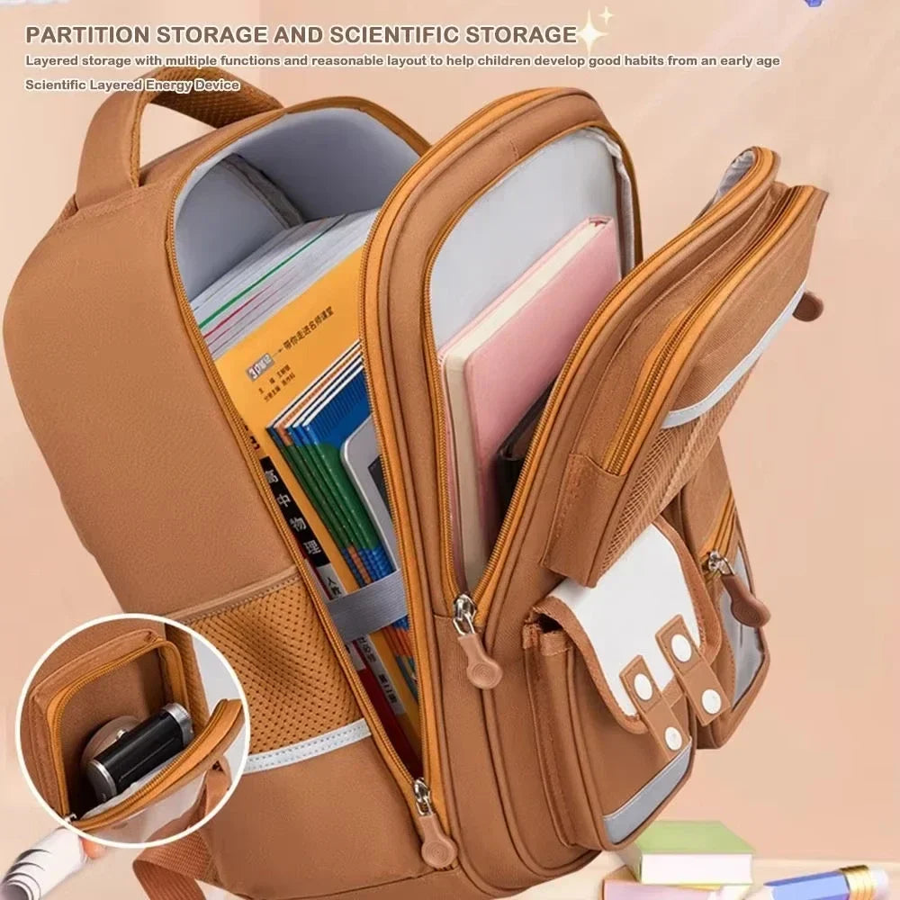Capybara School Bag Waterproof Backpack Large Capacity Alleviate Burden Protecting Spine Widen Straps Backpack for Students