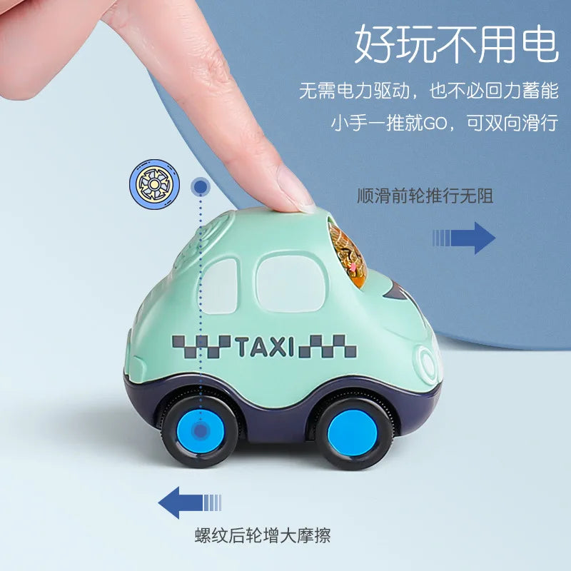 Cartoon Inertia Mini Car Toy Set Ambulance Police Car School Bus Fun Simulated Real Car Model Toys Boy's Birthday Surprise Gifts