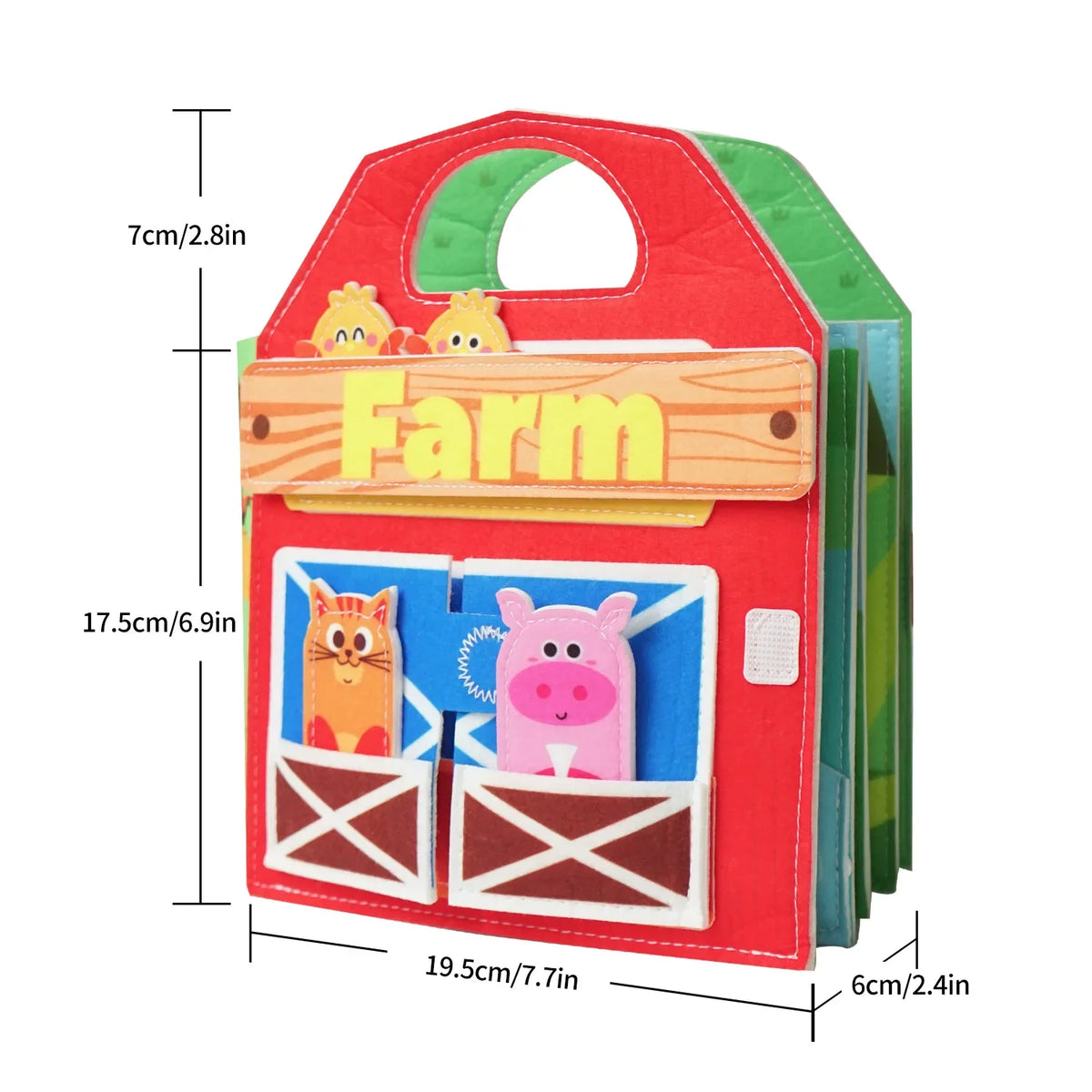 Busy Board 1 Year Old - Farm Animals Quiet Busy Book for Toddlers Aged 1-3-Montessori Toys for Boys and Girls, Learning Activiy