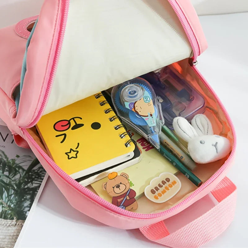 Cartoon Kindergarten Backpack New Children's School Bag Cute Plush Rabbit Doll Backpack - Baby's World (view 4)