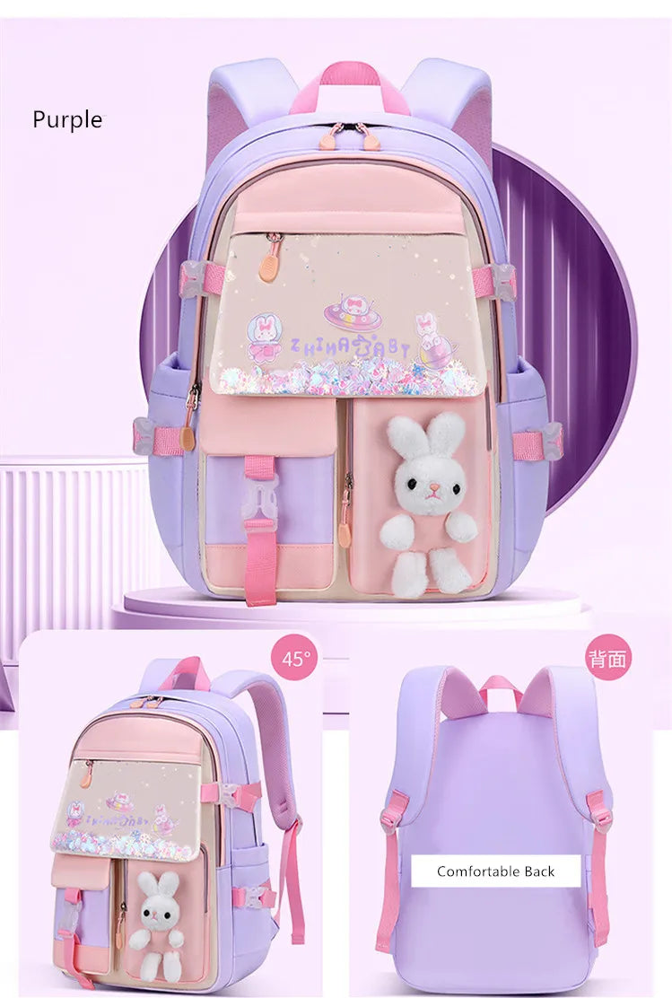 cute school backpack girls schoolbag waterproof book bag student backpack with many pockets elementary school bags for