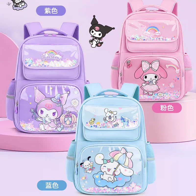 Pupil Schoolbag Backpack Lightweight Student Large Capacity Children's Cartoon Bags Cinnamoroll Sanrio Kuromi My Melody