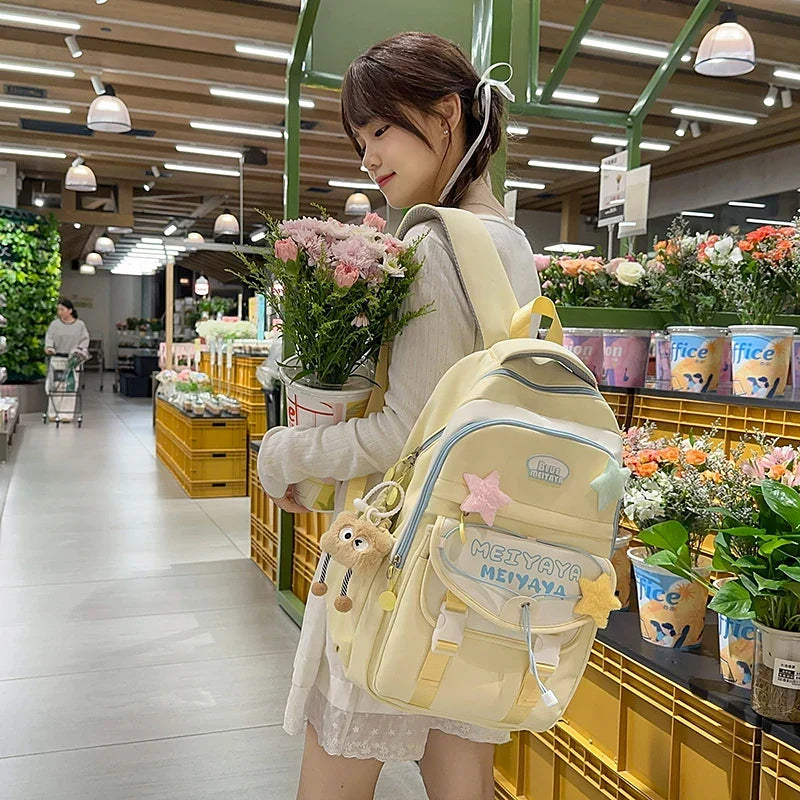 School Bags For Girls Japanese Style Kawaii For Large New Nylon Shoulder Bag Backpack School Set For Kinder Girl Kids